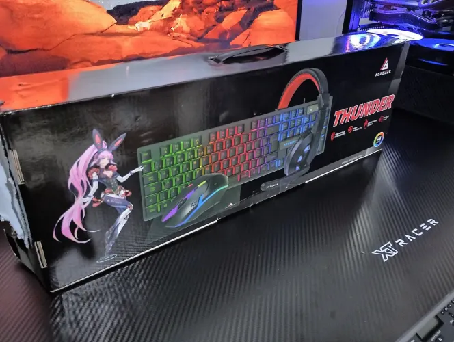 Kit gamer thunder 4x1 novo 