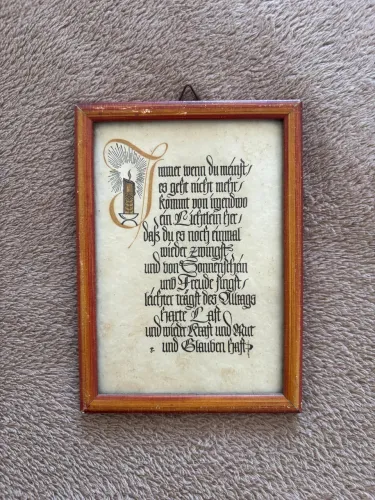 Quadro com Poema Antigo 1957 Raridade