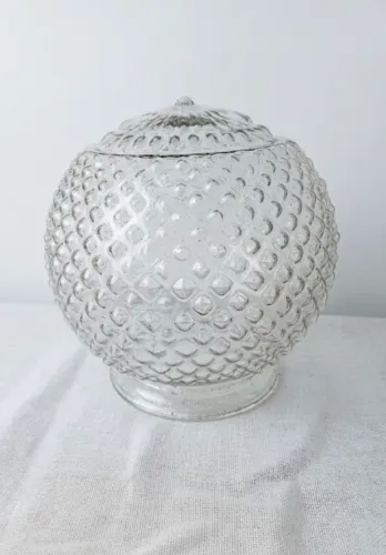 Globo Antigo Vidro Bico De Jaca Para Plafon / Lustre Anos 80