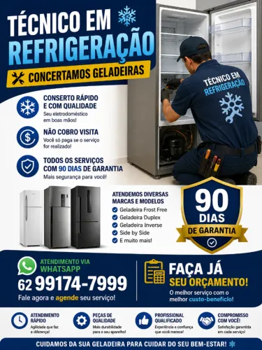 TÉCNICO, REFRIGERAÇÃO, GELADEIRA, ETC