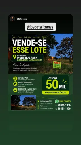 Vendo Lote Residencial Montreal Park Luzimangues 