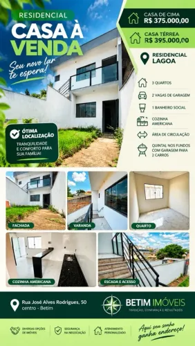 Casa 3 Quartos com Habitese e quintal 2 vagas