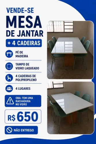 Mesa de jantar + cadeiras