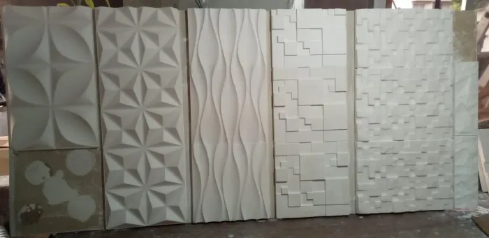  placa de gesso 3D. R$ 40 o m², diversos modelos