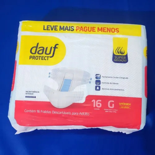 Pacote de Fralda Adulto Tamanho G com 16 