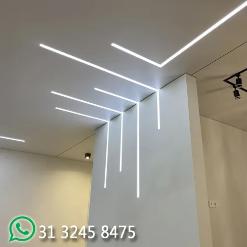 Perfil para LED 2 Metros Embutir e Sobrepor Gesso Madeira