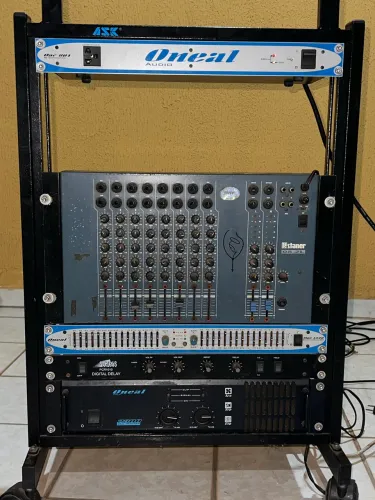 Som completo rack + PA?s, retorno, mesa