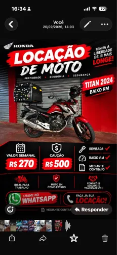 Cg titan 2024 venda ou locação