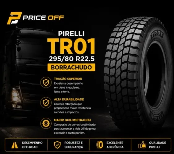 Pneu Caminhão Pirelli TR01 295/80 Borrachudo Novo