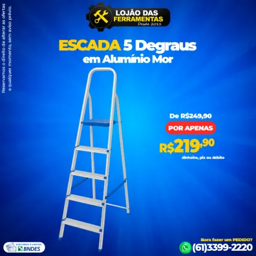 Escada 5 Degraus em Alumínio Mor