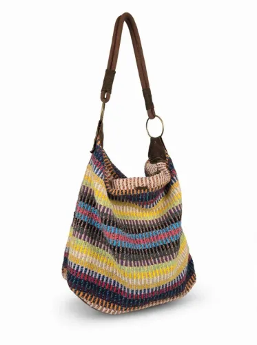Bolsa Yakamin em Tear e couro legítimo.