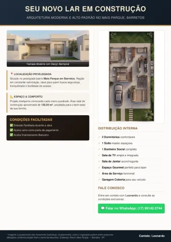 Casa a Venda !! Bairro Mais Parque - Barretos