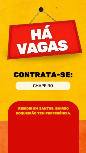 CONTRATA-SE CHAPEIRO(a)