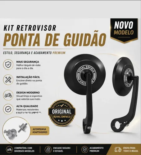 Retrovisores ponta de guidão original Royal Enfield novo