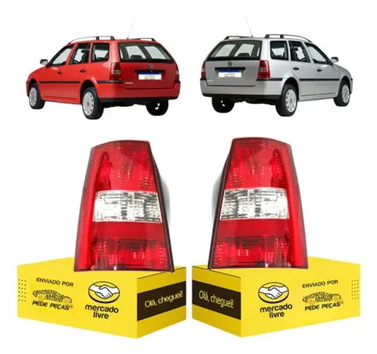 Par Lanterna Vw Parati 2003 2004 2005 G3 Cristal Nova Ambos Lados Vermelho