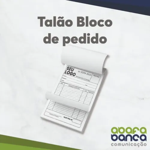 Talão bloco de pedidos personalizados 25 unidades