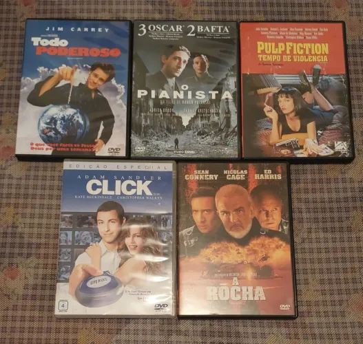 Dvds Pulp Fiction,  Todo Poderoso, O Pianista, Click, A Rocha