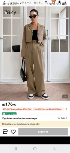 Conjunto calça casaco shein
