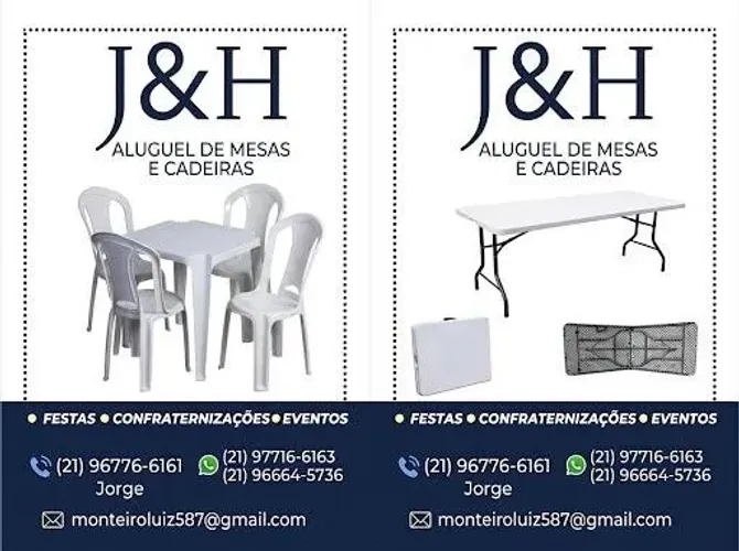 Locação de Mesas para Festas | Mesa Quadrada e Mesa Dobrável 1,80m