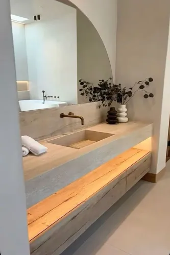 PIA ESCULPIDA EM PORCELANATO - SOB MEDIDA