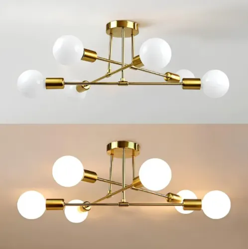 Pendente Lustre Sputnik Prêmio 6 Lampadas (para qualquer ambiente) Dourado/Gold/Ouro