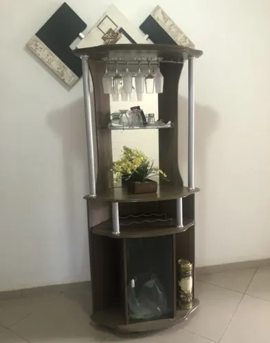 Bar Barzinho Expositor Bebidas Estilo Retro Vintage com Suporte Taças Decoração Estiloso 