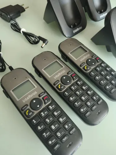 Telefone Sem Fio Digital com Dois Ramais Adicionais TS 5123 Preto Intelbras