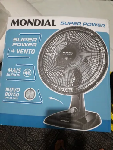 Ventilador Mondial Super Power 40cm 6 Pas 3 Velocidades 140w 127v Preto - Novo