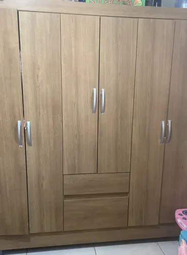 Guarda roupas Brusque 6 Portas 2 Gavetas Pintura UV - Avelã