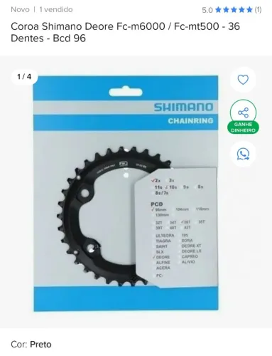 coroa 36t shimano