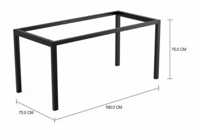 Base de mesa em metal 
