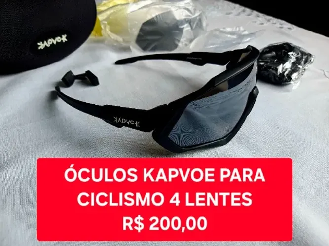 Óculos Kapvoe para Ciclismo 4 Lentes