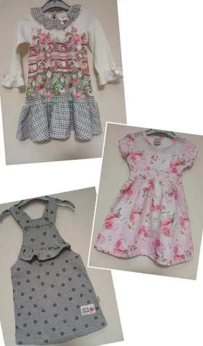 Kit 3 vestidos infantil Tam 1 e 2 anos