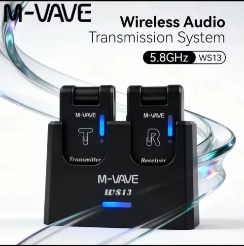 Sistema de Guitarra Sem Fio M-VAVE WS-13 5.8GHz Transmissor e Receptor Digital