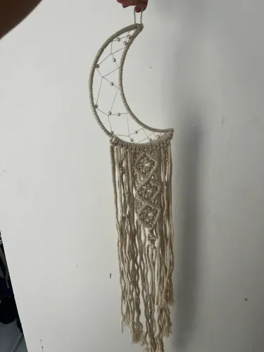 Filtro dos sonhos de macramê lua