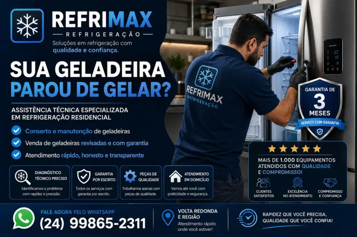 Conserto de Geladeiras, Freezers e Cervejeiras | Volta Redonda
