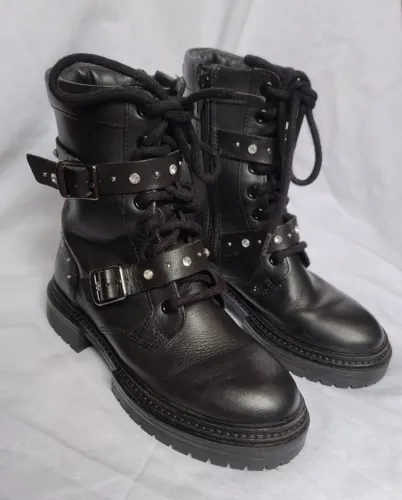 Bota Coturno Com Brilho Zara Semi Nova | TAM 34