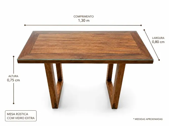 Mesa retangular em madeira
