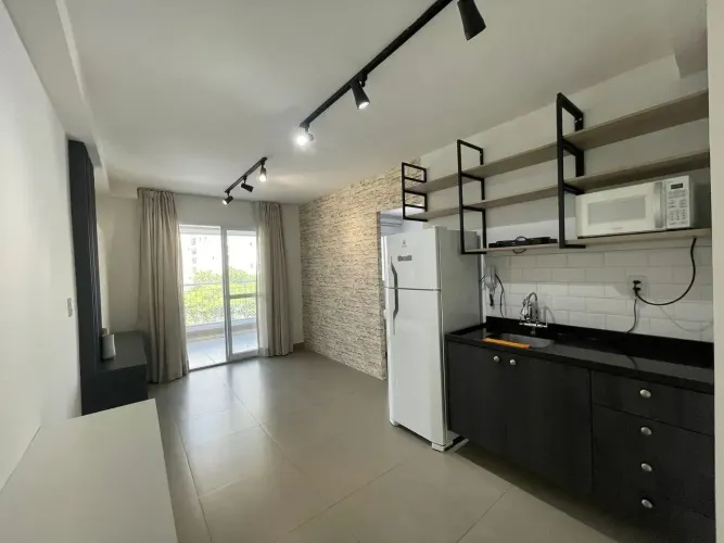 Studio de 37m2 com 1 quarto e 1 vaga de garagem para locação no Campo Belo/SP