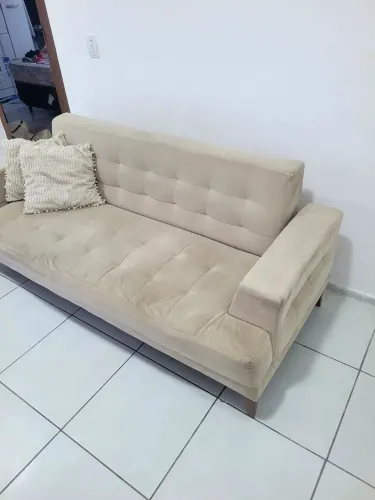 Sofá Retro, 3 lugares - Bege