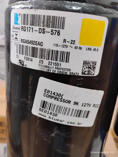 COMPRESSOR RGA5492EAG AR CONDICIONADO 9000BTU R22 127V