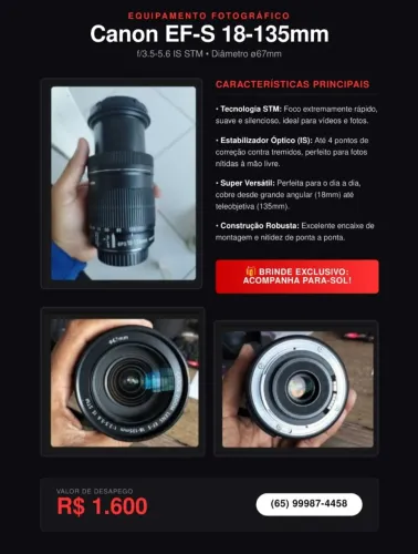 Lente canon 18-135