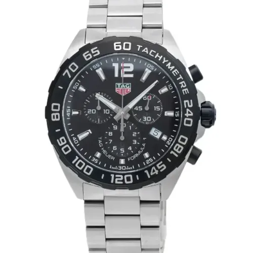 relógio TAG Heuer Formula 1 cronógrafo 43mm mostrador preto aço  CAZ1010.BA08420