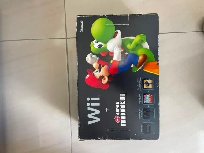 Nintendo Wii Completo na Caixa + New Super Mario Bros. Wii Original