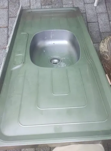 Pia de Inox para Cozinha c/ Cuba Central (1,23 m x 53 cm) + Sifão