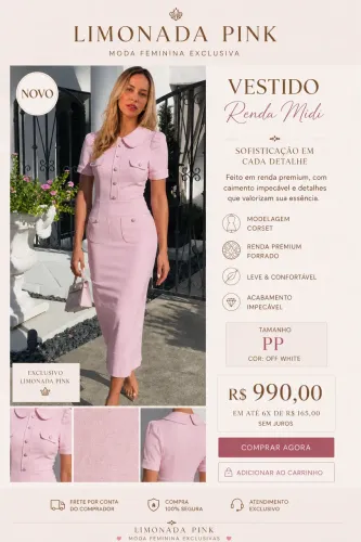 Vestido novo Limonada Pink