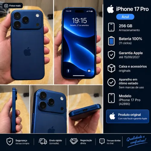 iPhone 17 pro azul - 256gb