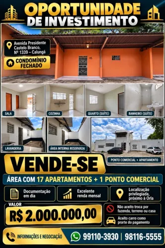 Vendo condomínio e ponto comercial