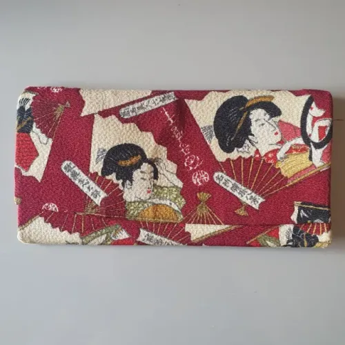 Carteira Japonesa Tradicional 2 Compartimentos Tecido - 18 x 9 cm