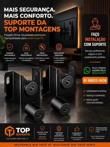 SUPORTE DE TV COM INSTALAÇÃO